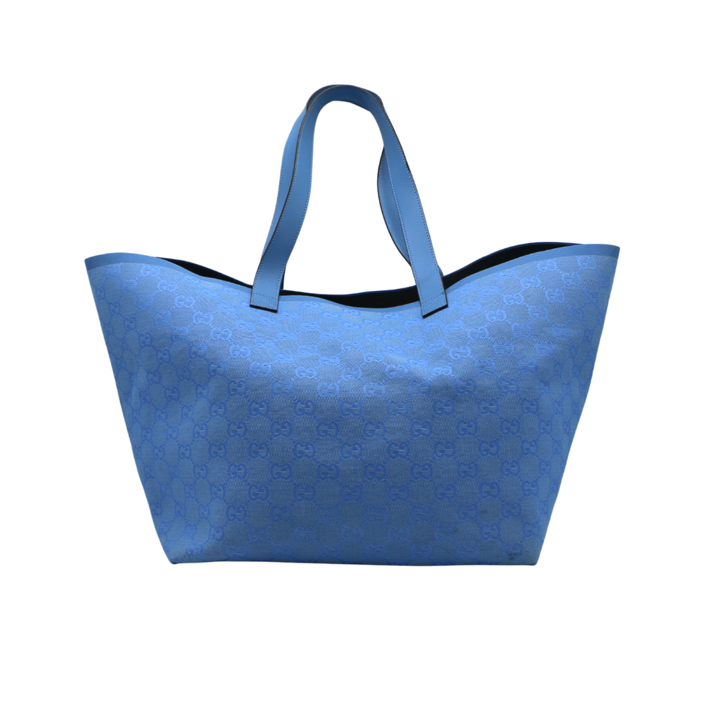 Gucci Tortissima Medium Tote Blue 788203 - Luxury Designer Handbag
